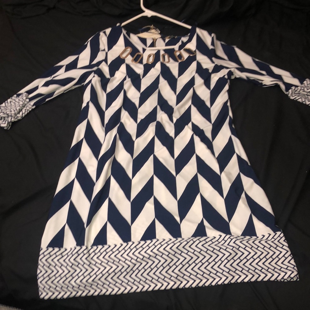 Super cute blue and white dress